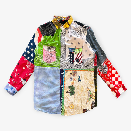PAST LIFE PATCHWORK BUTTON UP